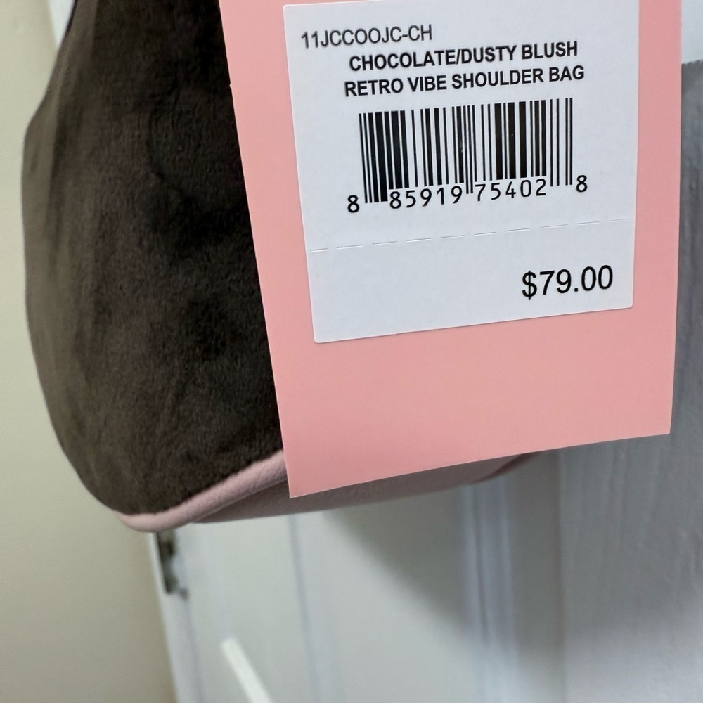 NWT Juicy Couture Retro Vibe Shoulder Bag in Chocolate/Dusty Blush (Pink/Brown) - Picture 3 of 4
